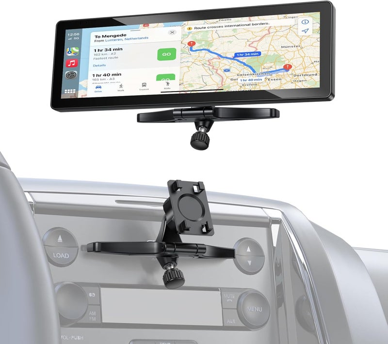 iGoevo CD Slot Mount for CarPlay Screen 360° Rotation Tool-Free Installation Sturdy and Secure Compatible with in-Car Monitors CD Slot CarPlay Mount - Image 1